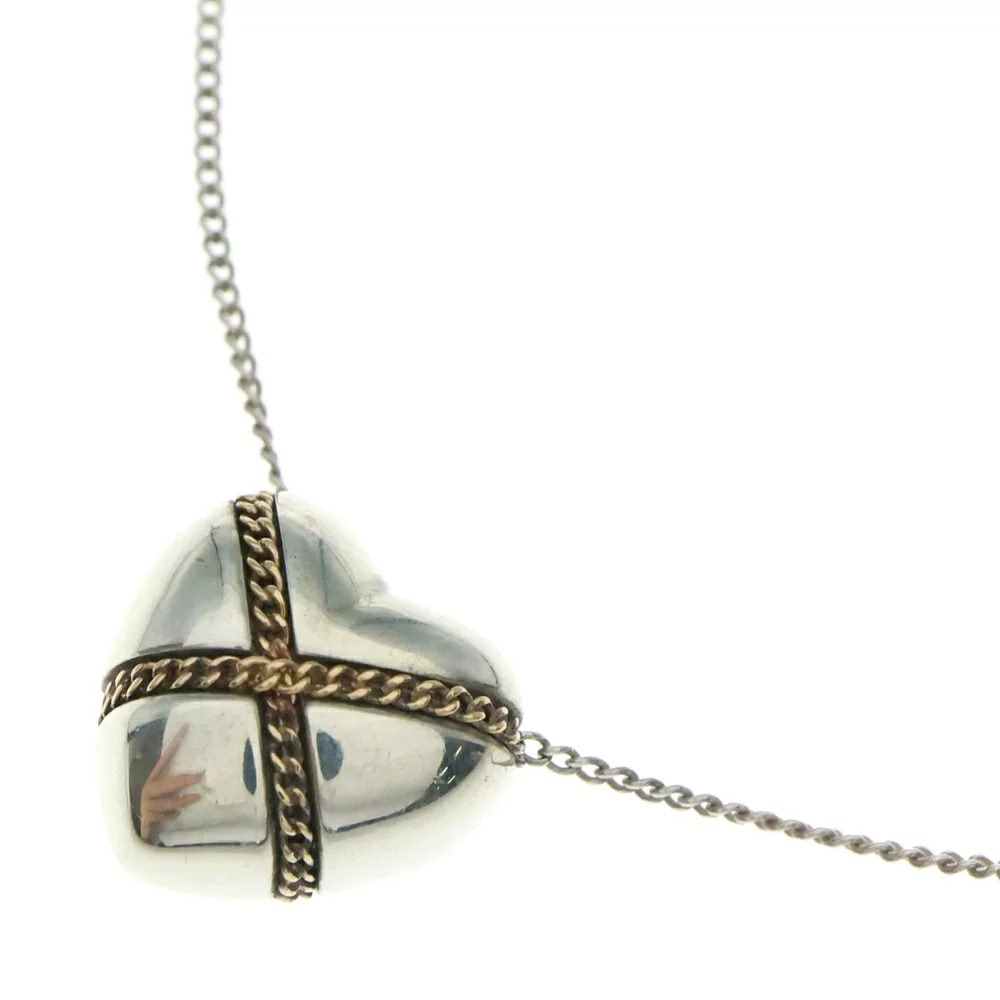 TIFFANY Co Tiffany Co Chain Cross Heart Necklace Pendant Silver Gold